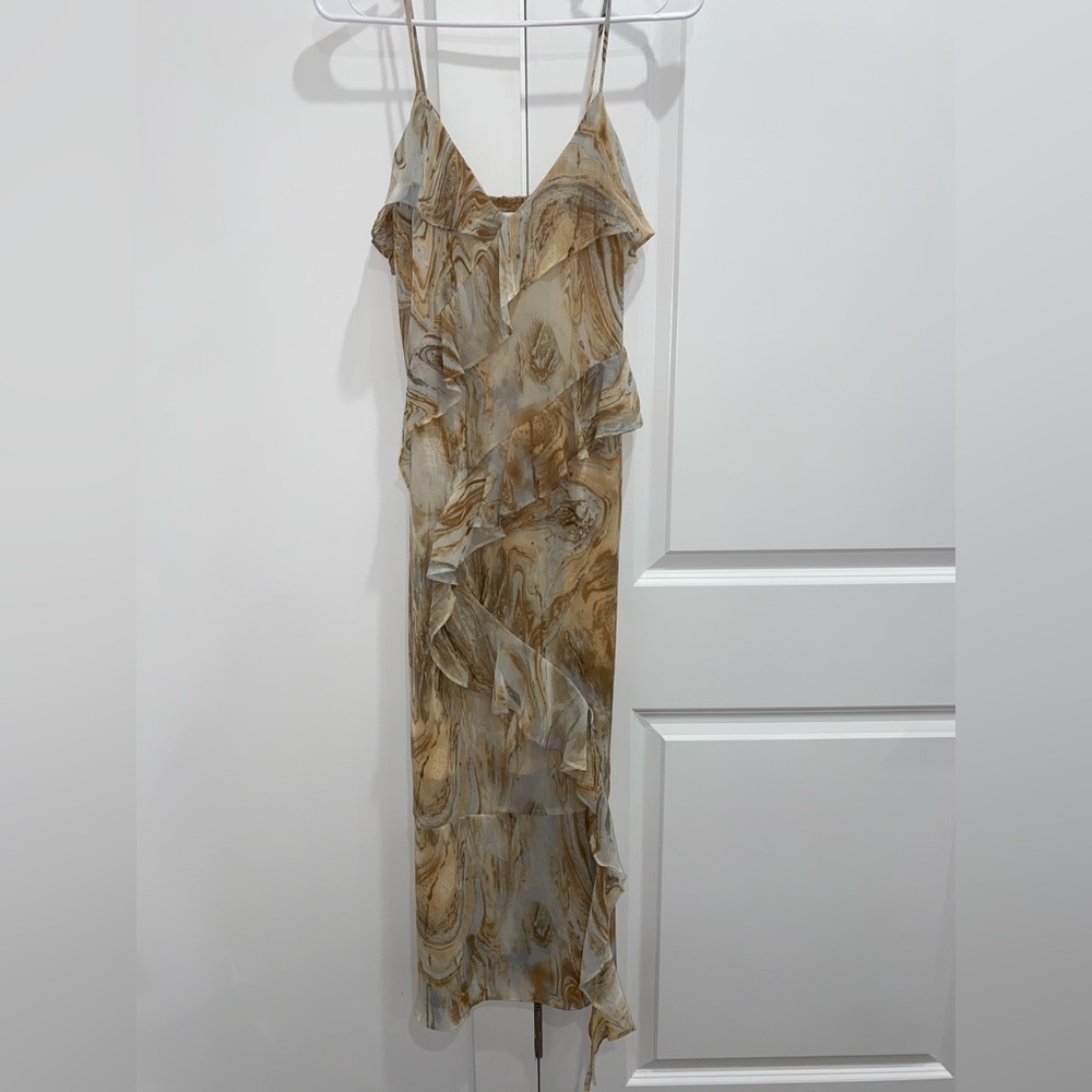 Marble Chiffon Midi Dress